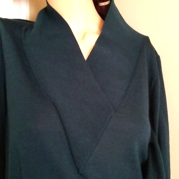 Teal soft wool mix sweater - Picture 3 of 7